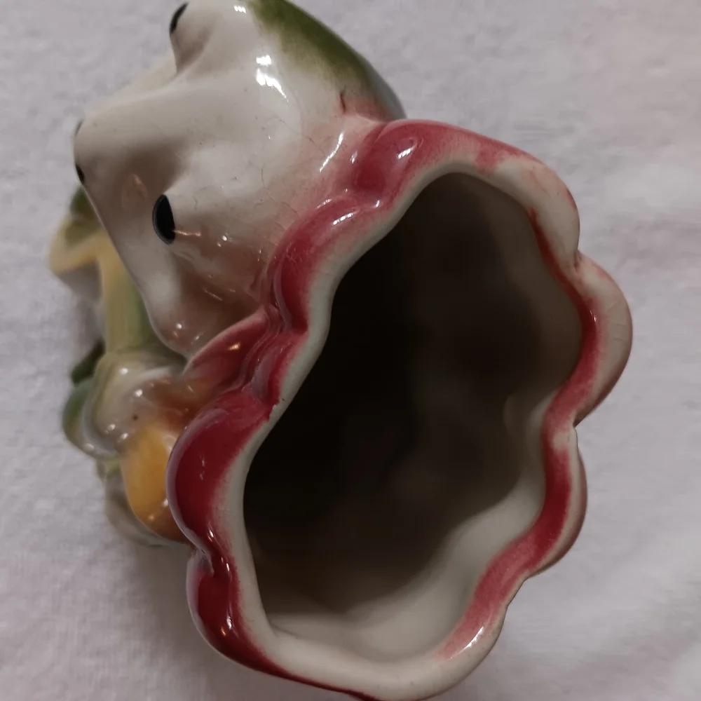 Ceramic Frog Reptile Decor - Green, Red, Yellow